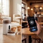 Princess Automatische Voerbak - Smart 4 Liter - Kat & Hond - App Bediening - Droogvoer - Roestvrijstalen Kom – BPA‑vrij – Back‑up Batterij - Voerautomaat - Voerdispenser - 610040