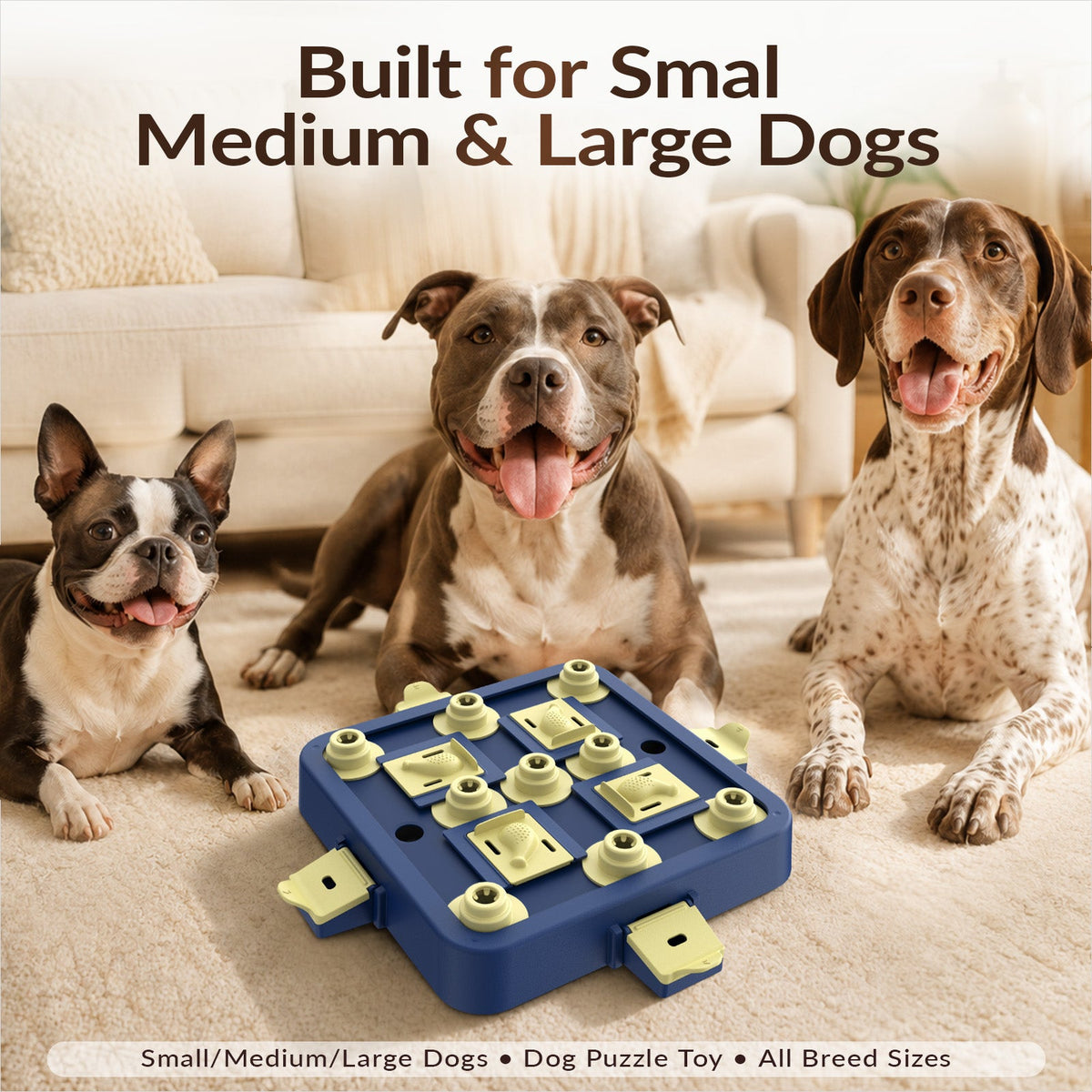 KADTC Dog Chess Puzzle Toy, 3-Levels, Mental Stimulation for Smart Dogs