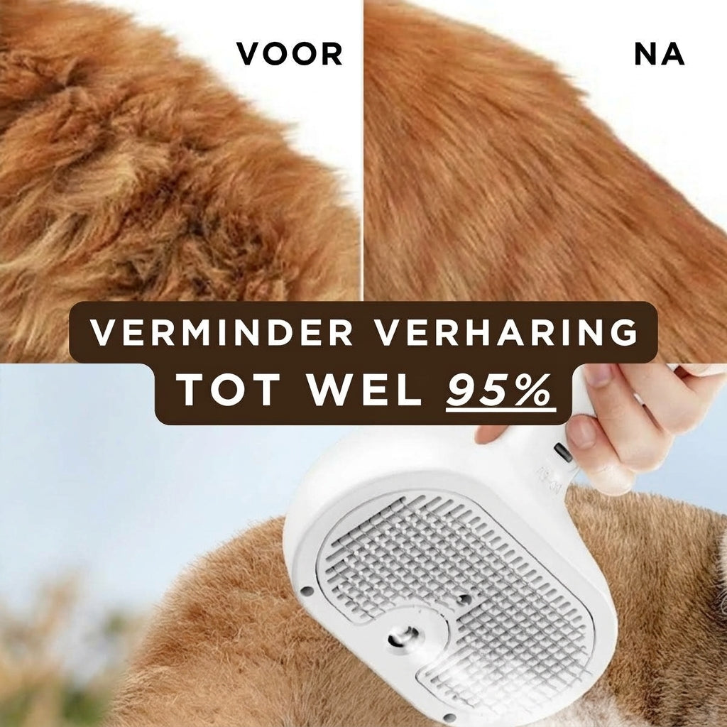 Steam Buddy Pro® | Professionele Vachtverzorgings Borstel voor alle Honden & Katten
